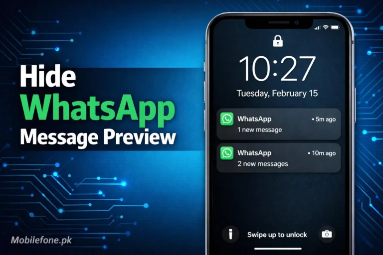 WhatsApp message preview hidden on screen